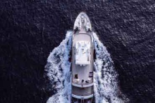 Aerial view of Sprezzatura superyacht